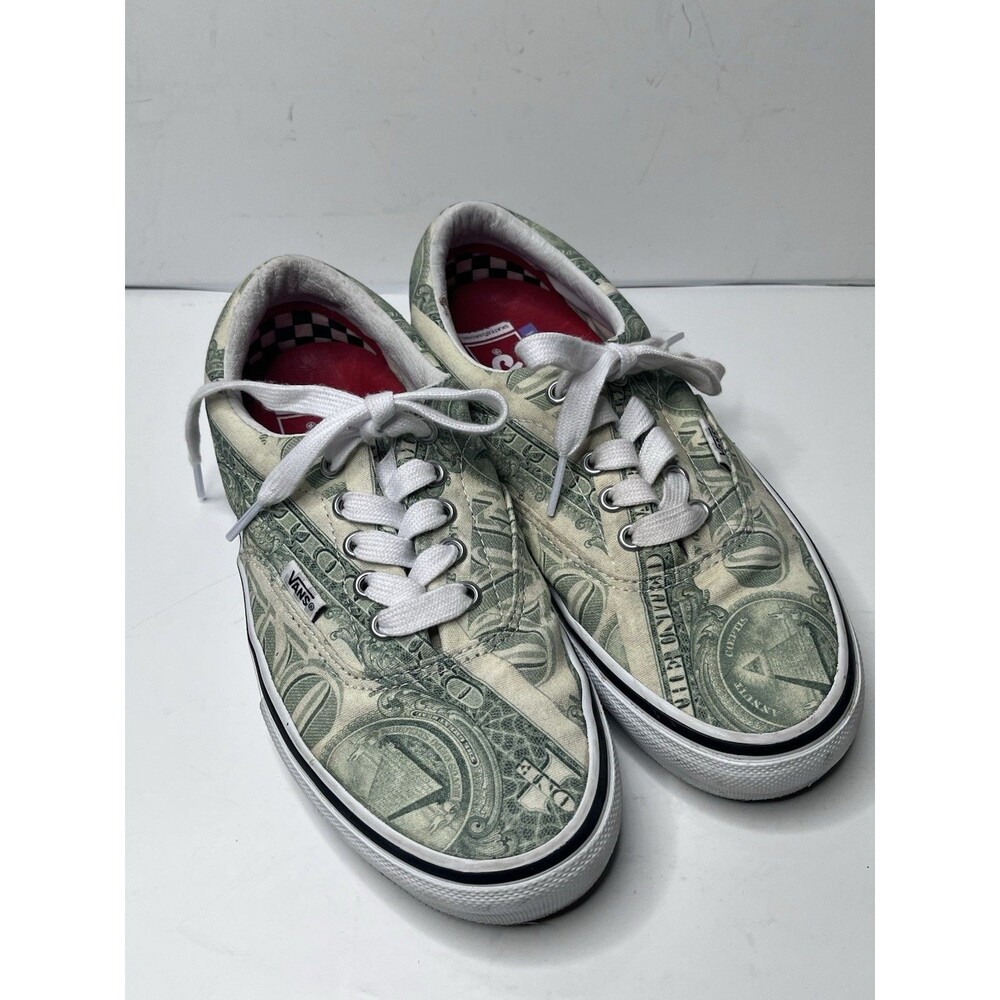 VANS x Supreme Dollar Bill Skate Era Green Sneakers Mens Size 6.5